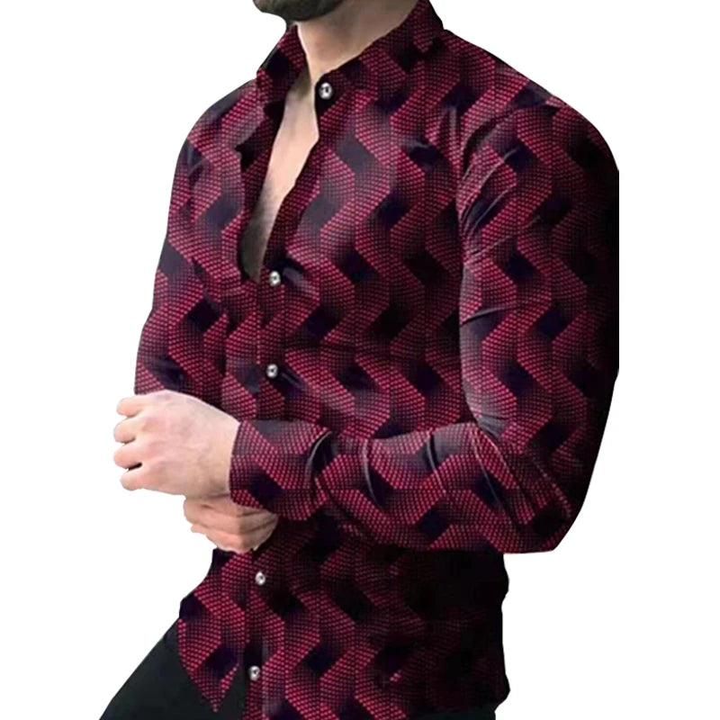 New Arrival Professional Formal Men's Casual Digital Printing 100% Polyester Shirt