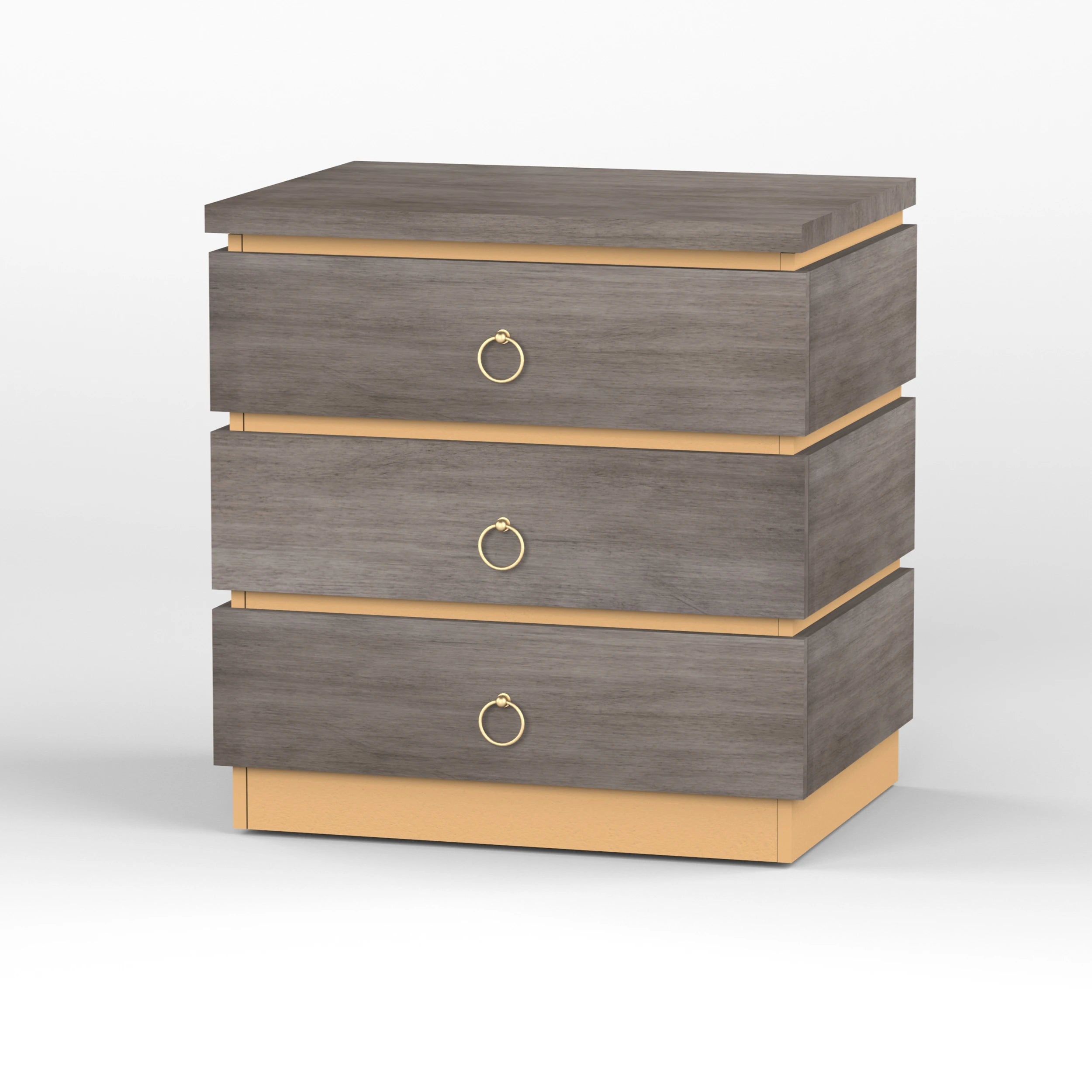 Italian Fashion Design Modern Luxury Solid Wood Eco-friendly Bedside Table Nightstand for Apartment Hotel Gym School Use