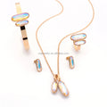 Bridal Jewelry Indian Birthstone Design Gemstone Gold Plated 4Pcs Bracelet Stainless Steel High End Women Girl Luxury Sets