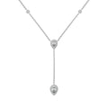 Dylam 18K Gold Plated S925 Sterling Silver Y Shape Necklace Marquise Pear Shape Cz Zirconia Pendant Charm Necklaces for Women