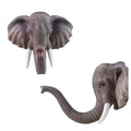 Elephant-Shaped Resin Paper Towel Holder with Realistic Skin Texture Gray Elephant Head Statue for Kitchen Countertop Decoration
