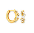 Milskye Personality Fashion Fine Jewelry for Women 925 Silver 18k Gold Cz Crystal Cluster huggies Earrings
