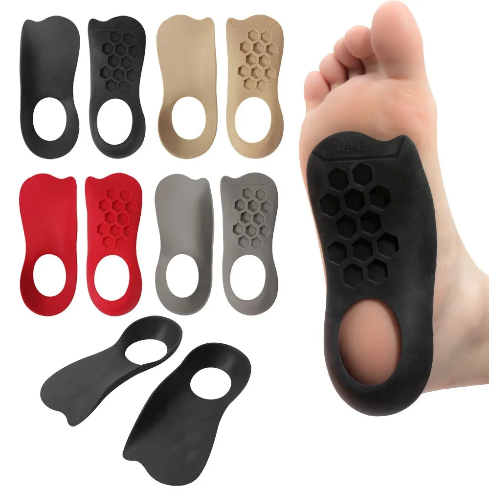 Custom Orthopedic Comfort Insoles for Flat Feet TPR Material Half Sports Arch Support with Plastic Shell for Flat Feet