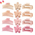 Large Claw Clamp Set Scratch-free Back Head Frosted Claw Rectangular square Shark Hair Claw Clip for Women