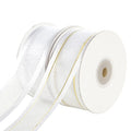 Factory Wholesale Customized Eco-Friendly Satin Edge Woven Organza Ribbon with 95% Nylon and Silver/Gold Thread for Decorations