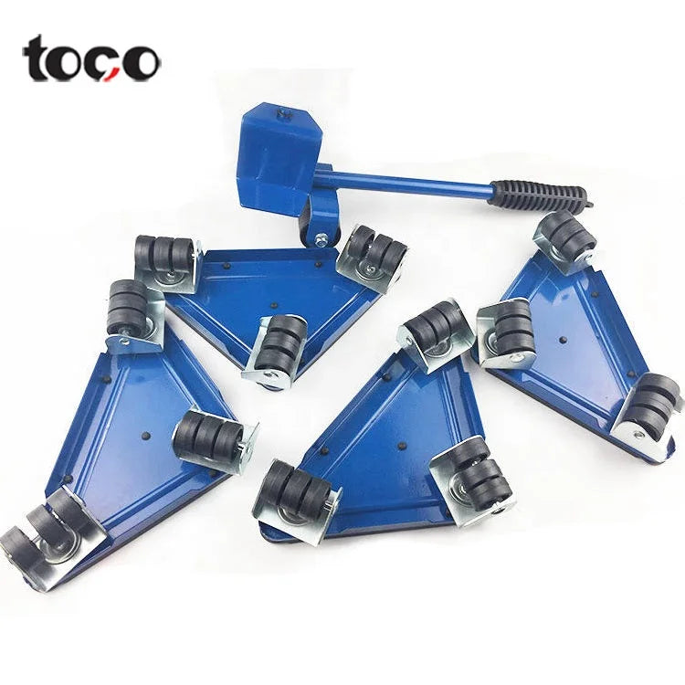 TOCO Heavy Furniture Appliance Moving Triple Wheels Kit Home System Wheel Bar Mover Sliders