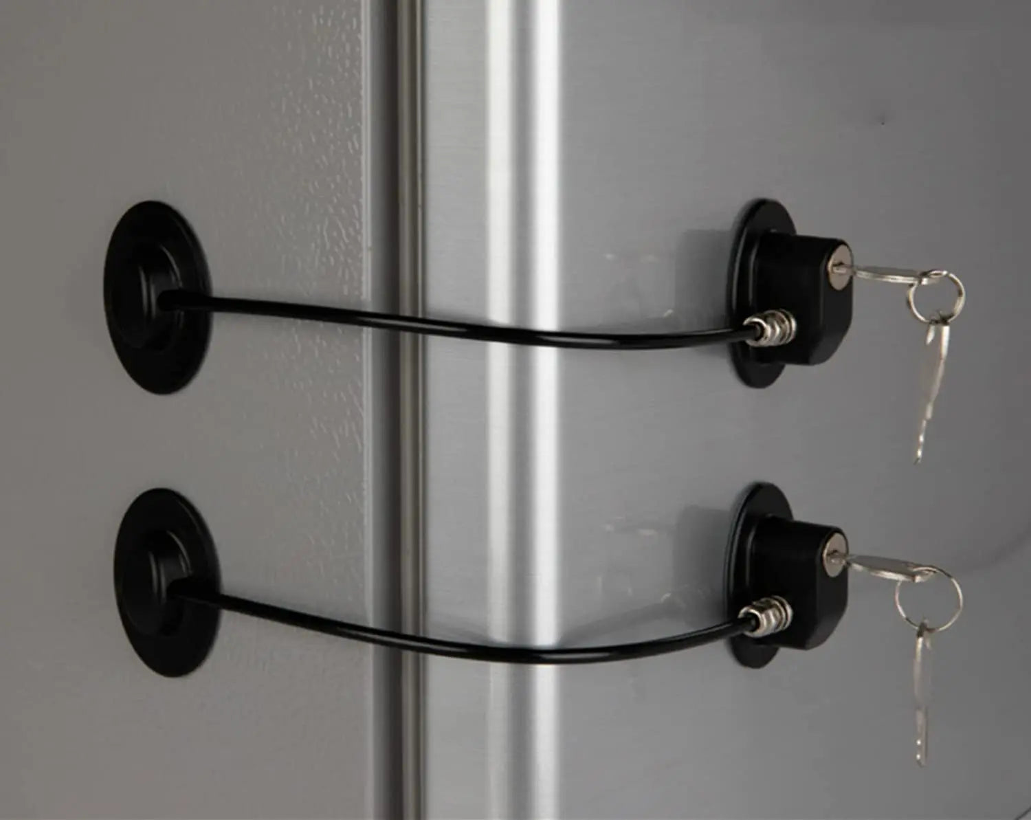 Cheap Hot Sale ABS Plastic Refrigerator Door Lock with White/Black Round Head Multi-function Keys for Home Use