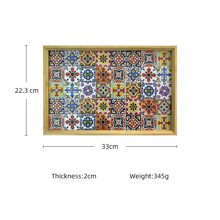 Restaurant Customize Decals Paper Printing Food Serving Tray Rectangle Decal Bamboo Tray