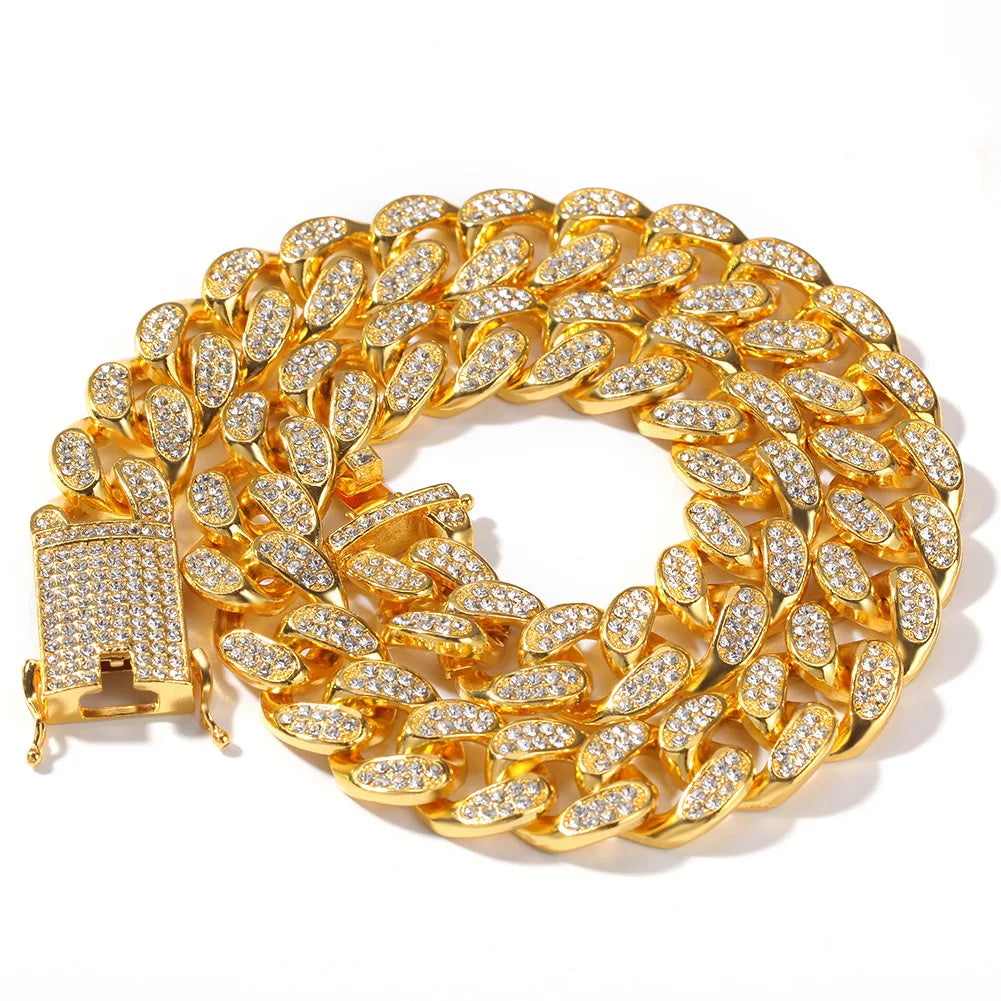 Chain Domineering Exaggeration Miami Cuban Chain Hiphop Rap Accessories Gold Hip Hop 20mm Necklaces Men Alloy Fashion Link Chain