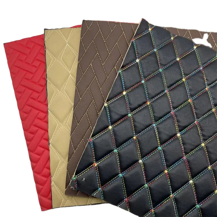 Factory Wholesale Customization Synthetic Leather for Car Seat Mesh Fabric PVC Leather Stretch Blackout Outdoor Home Textile