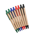Custom Brand Printing Cheap ECO Friendly Clip Wood Biodegradable Brown Kraft Paper Recycled Paper Ball Ballpoint Pen With Logo