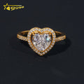 18K Gold Plated Heart Moissanite Engagement Ring 925 Sterling Silver GRA Moissanite Pass Diamonds Tester Wedding Ring