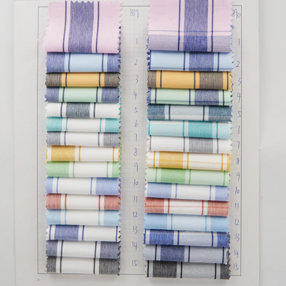 Factory Wholesale Breathable Microfiber Fabric TC Plaid Checks Stripe Yarn Dyed Woven for Shirts and Dresses for Boys Girls