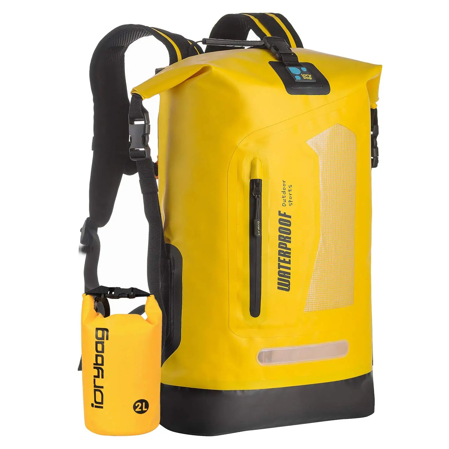 Portable 35L Nylon Roll Top Dry Backpack PVC Waterproof for Outdoor Sports Gear for Boating Hiking and Kayaking