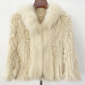 OFTBUY Winter Women Coat Real Fox Rabbit Fur Jacket Thick Warm Short Jacket Office Lady Casual Outwears