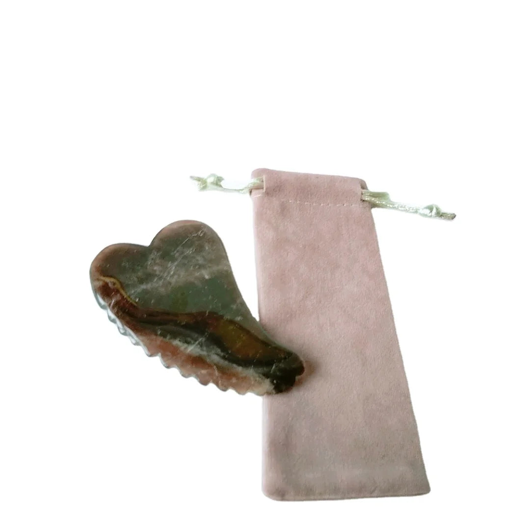HZ Factory Cheap Price Custom Purple Fluorite Mini Gua Sha Tool pink Jade Private Label Stones