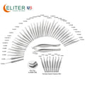 ELITER Hot Sell in Stock Full Range Titanium Eyelash Tweezer Steel Eyelash Tweezer Eyelash Tweezer Extensible