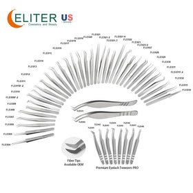 ELITER Hot Sell in Stock Full Range Titanium Eyelash Tweezer Steel Eyelash Tweezer Eyelash Tweezer Extensible