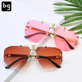 New Arrival Women's Designer Rimless Wholesale China Vintage Sun Shades Glasses Brand Uv400 Sunglasses