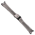 Rolamy 22mm 316L Stainless Steel Silver Solid Curved End Links Luxury Jubilee Bracelet Watch Band Strap Clasp for Seiko SKX007