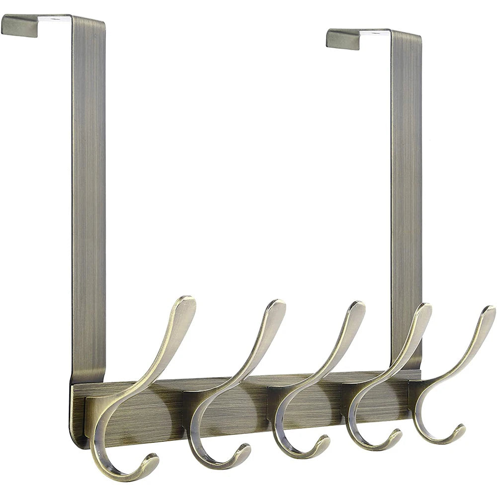 New Design Double Tier Stainless Steel Over the Door Hooks with Detachable Design Wall Mounted for Bathroom & Kitchen Use
