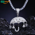 Dropshipping Hip Hop Jewelry Accessories 925 Sterling Silver VVS Moissanite Iced Out Rich Dollar Money Bag Umbrella Pendant