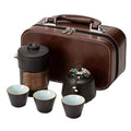 Zlovy Ceramic Travel Tea Set Portable Porcelain Drinkware Chinese Kung Fu Tea Pot Set with Gift Bag