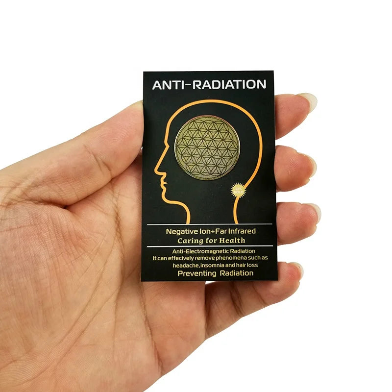 Top Sale 5G Golden/Silver Anti Electromagnetic Radiation Quantum Shield Sticker with Negative Ions 1500cc EMF Blocker