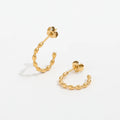 New High Quality PVD 18K Gold Plated Bead Stainless Steel Hoop Earring New Jewelry