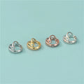 925 Sterling Silver Hollow Half Round Bead Frames Accessories for Crystal Gemstone DIY Making