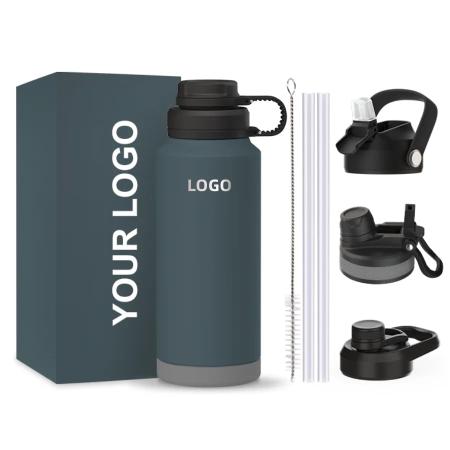 Stainless Steel Water Bottle with Straw Lid -Flip-Top Lid Hot and Cold Sports Canteen Vacuum Flask