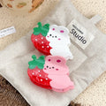 Cute Strawberry Rabbit Hair Claw Clips 8.3cm Acetate Splicing Color Sweet Hair Accessories Wasai Valentine's Day Unisex