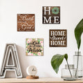 Putuo Decor Square Shape Home Wooden Plate Sign Coffee Plaque Hanging Wall Home Cafe Decoration