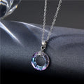 Women Elegant Necklace Jewelry 45cm Stainless Steel Diamond Round Hoop Crystal Pendant Necklace Ce Factory Supply