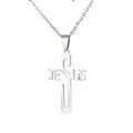 Stainless Steel Christian Cross God Jesus Faith Religious Prayer Church Baptizing Statement Pendant Necklace