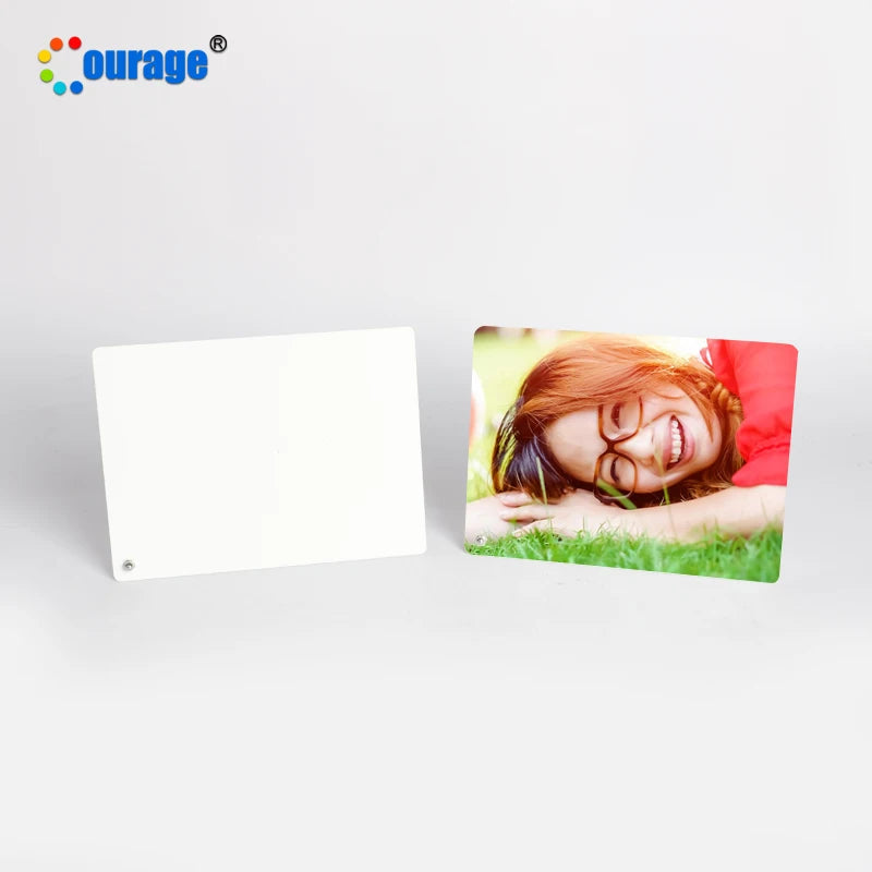 Courage 15*20cm White Sublimation Aluminum Plate Photo Frame Blanks with Metal Stand
