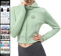 Bulk Full Zip up Pullover Hoodie Gym Sportswear Women's Tracksuit Top Cropped Hoodie Custom Embroidery Logo Design Hoodie