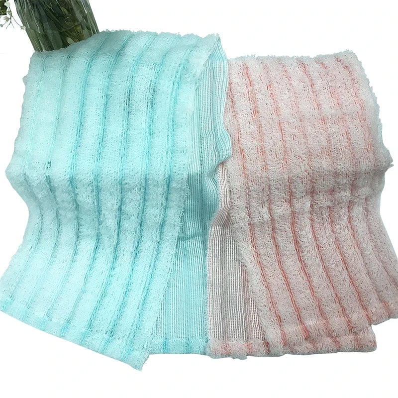 Fluffy Polyester Strip Body Wash Towel Body Scrubber Wash Towel Body Scrubbing Brush Exfoliating Shower Towel