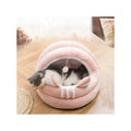 Ready to Ship Cute Ger-shaped Grey Cat Sofa Bed With Plush Ball Short Plush Velvet Pet Cat Dog House Cave Bed With Toy