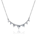 Rainbowking Elegant Unique Woman Heart Zircon White Gold 925 Chain Necklace Silver for Girls Halskette Personalized Jewelry