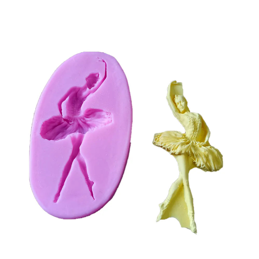 B-5015  Ballerina Girl Chocolate Dessert Baking Decoration Cake Sugar  Resin Silicone Candle Mold Aromatherapy for 3D Mould