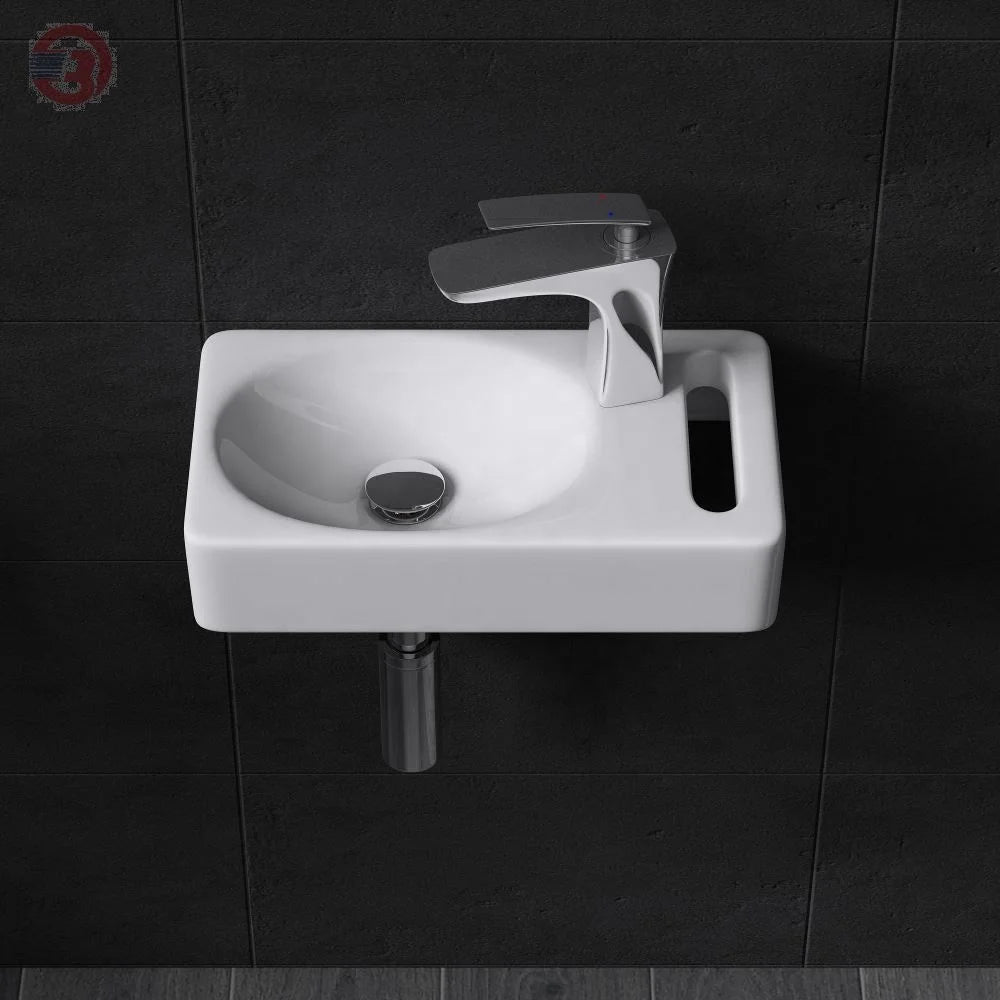 Modern White Single Kitchen Sink Artificial Stone Wash Basin