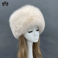 Janefur Luxury Classic Thick Warm Russian Fur Hat Real Leather Women Men Natural Fox Winter Fur Hats