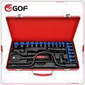 24pcs Chrome Vanadium Steel Socket Set Customizable Ratchet Wrenches Extensions DIY Home Hex Tool Repair Hand Hard Case Package