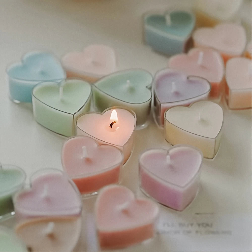 Wholesale Fragrance Tea Light Candles Handmade Creative Home Decoration Gift Heart Shaped Colorful Tealight Mini Scented Candle