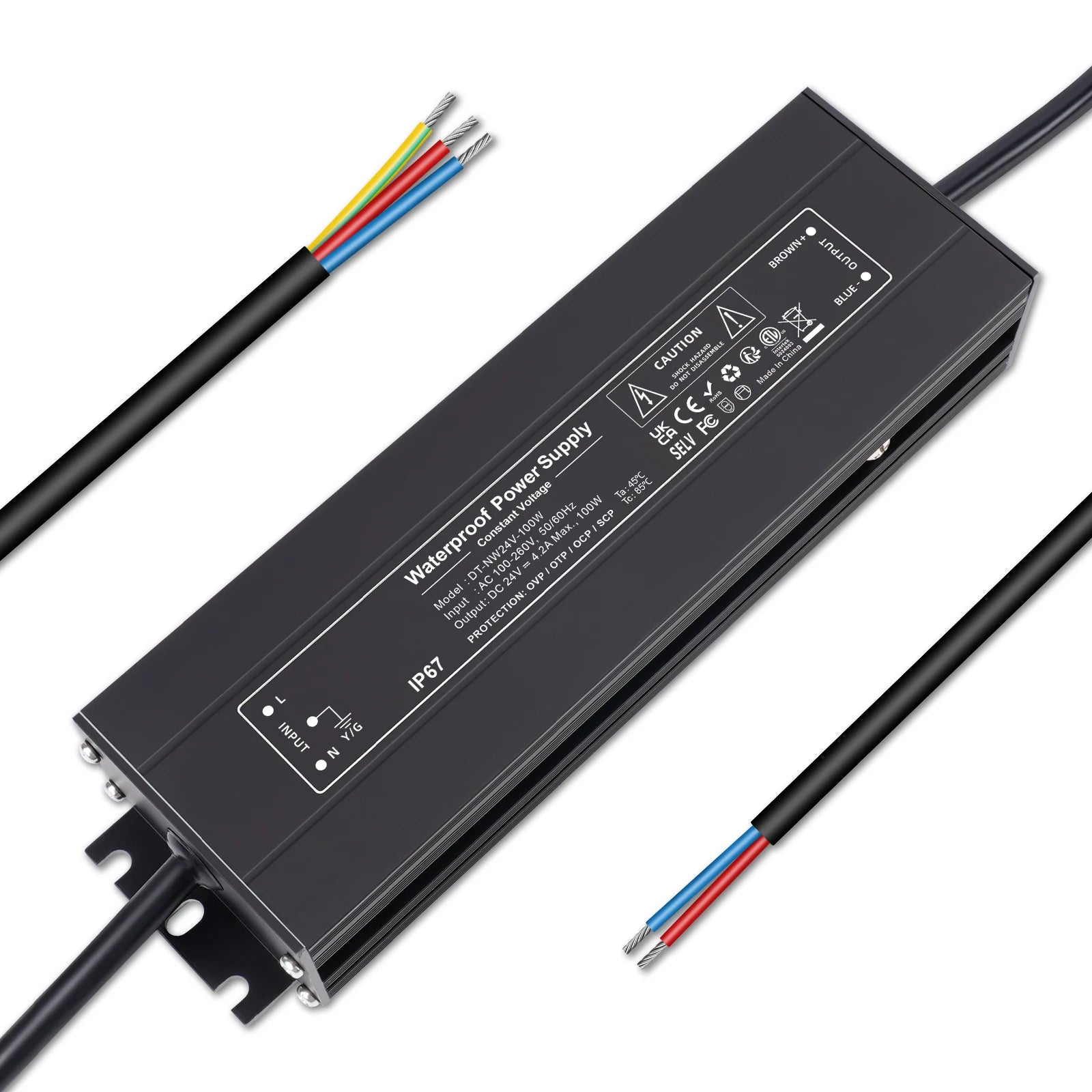 LED Driver 200W 12V 24V DC Low Voltage Transformer Waterproof IP67 LED Power Supply for Any 24V DC Led Lights