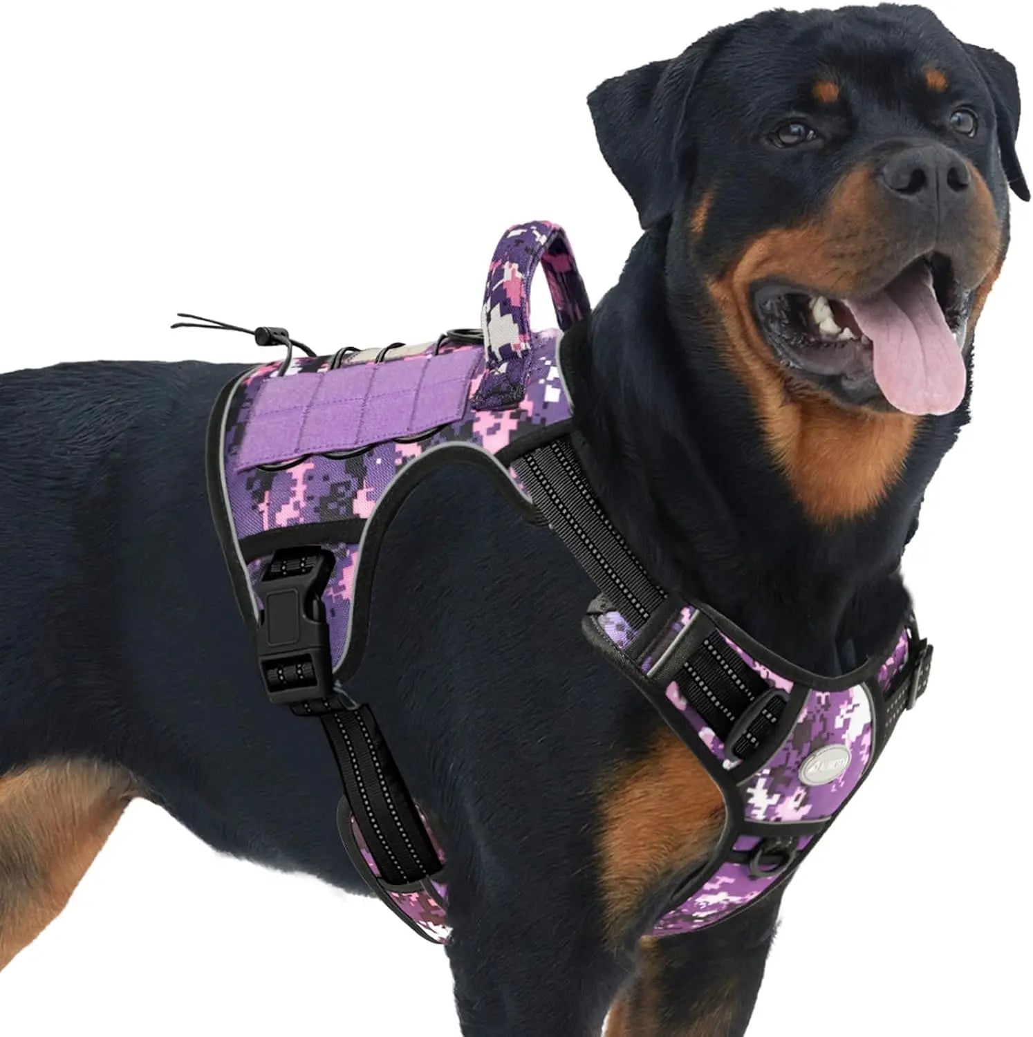 OEM Custom Logo Tactical Dog Harness Vest Nylon Adjustable Reflective No-Pull Service-Dog Harness Large Dogs Training Working