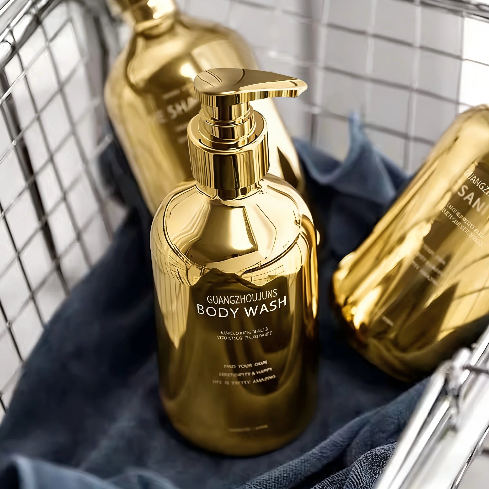 250ml PET Plastic Cosmetic Bottle Gradient Color Electroplating Shampoo Lotion Packaging Container Factory Direct Wholesale