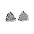 Wholesale Elegant Design 925 Sterling Silver Triangle Shaped Diamond Cut Earrings for Gift