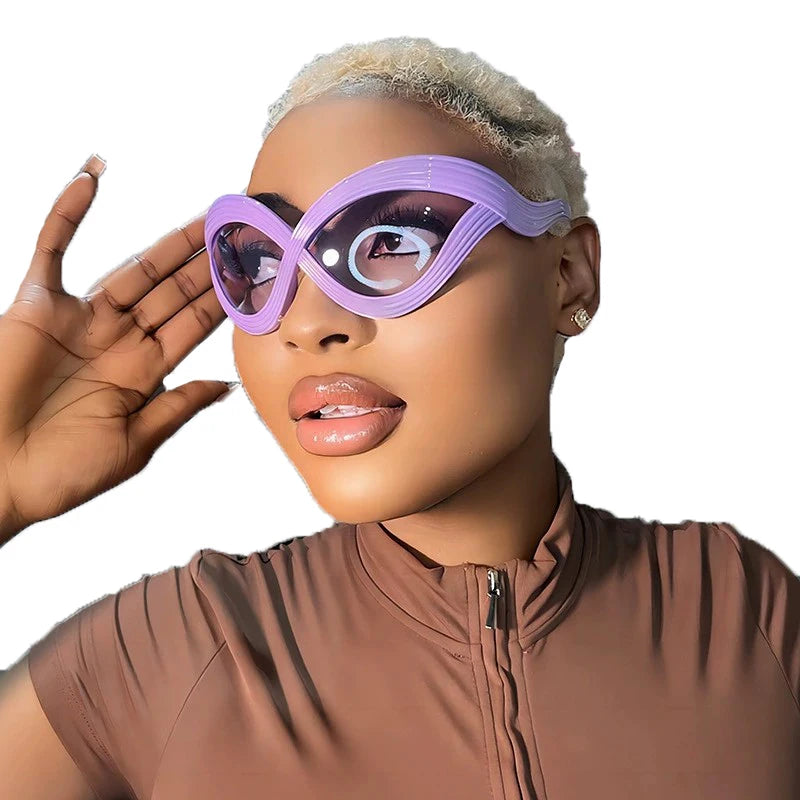 STORY STY12117 Cat Eye Y2K Shades Glasses Designer Red Luxury Eyeglasses Modern Purple Sunglasses for Women